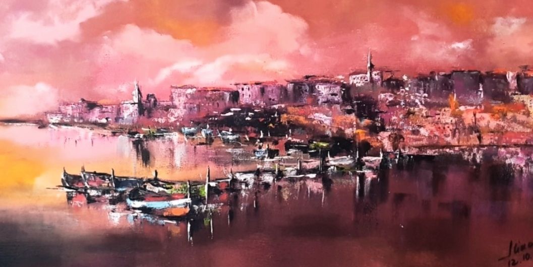 ArteDiAlina.com painting: Purple sunset